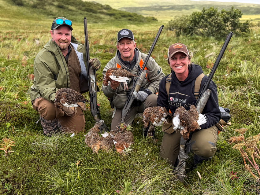 2025 0930 Jon Draper Scott Haugen Kali Parmley ptarmigan hunting with Benelli shotguns Four Flyways Outfitters Alaska duck hunting 2025 0930 Jon Draper Scott Haugen Kali Parmley ptarmigan hunting with Benelli shotguns Four Flyways Outfitters Alaska duck hunting